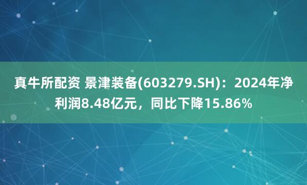 真牛所配资 景津装备(603279.SH)：2024年净利润8.48亿元，同比下降15.86%
