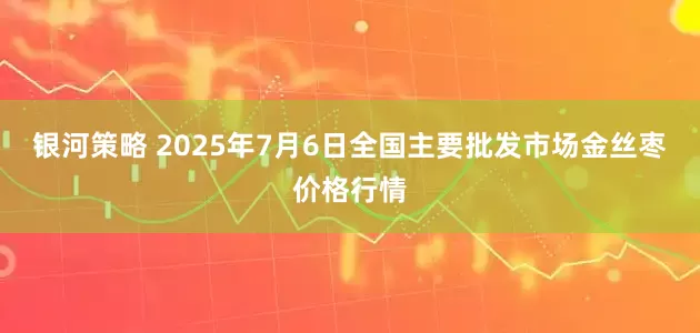 银河策略 2025年7月6日全国主要批发市场金丝枣价格行情